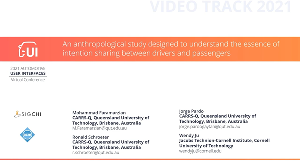An Anthropological Study Designed to Understand the Essence of Intention Sharing Between Drivers